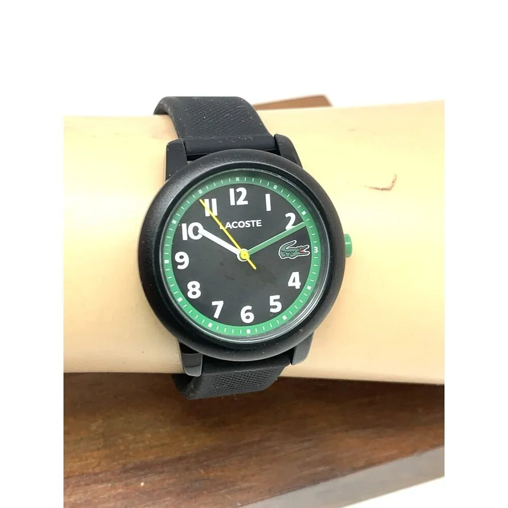 Lacoste Women's Watch 2030042 Quartz Black Dial Textured Rubber Band 12.12 33mm